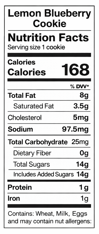 Lemon Blueberry Cookie Nutrition Guide