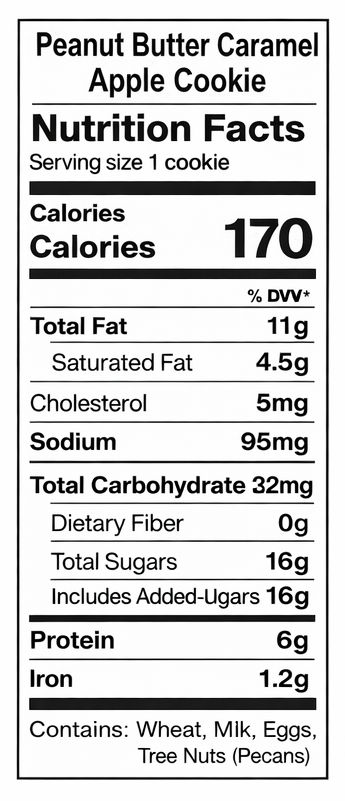 Peanut Butter Caramel Apple Cookie Nutrition Guide