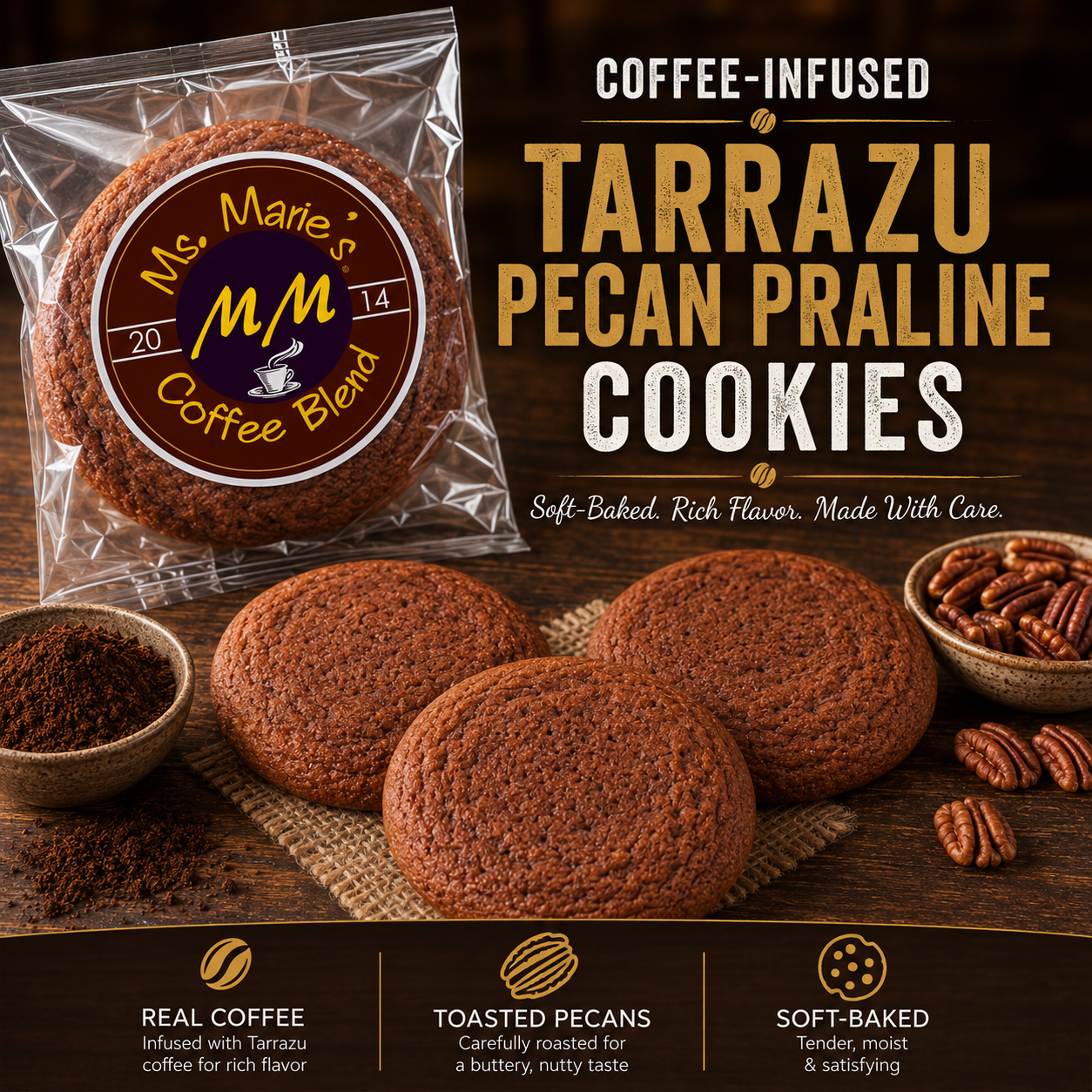 Tarrazu Pecan Praline Cookie