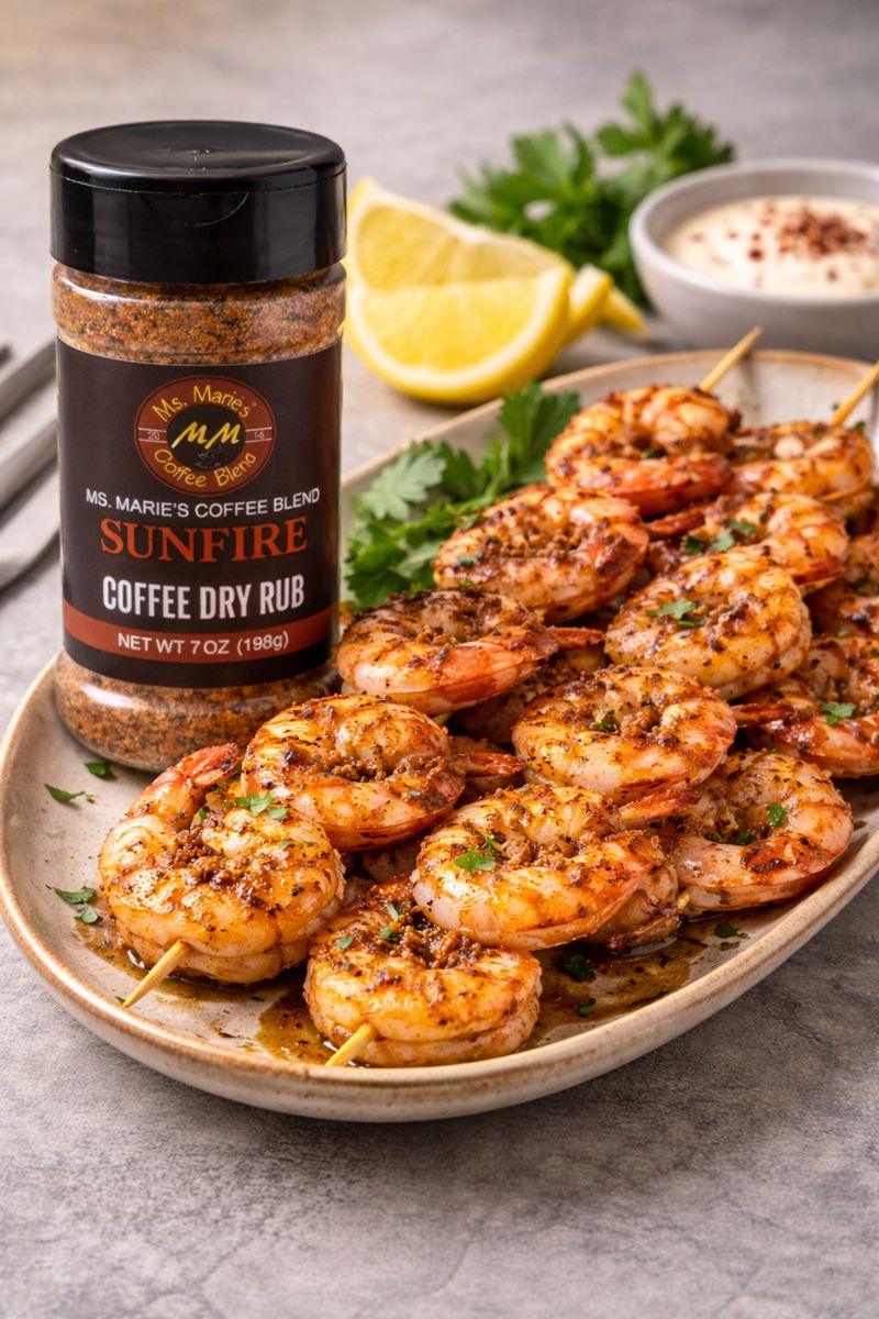 SUNFIRE Coffee Dry Rub Shrimp